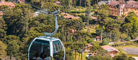 Teleférico e cenário do Parque Capivari