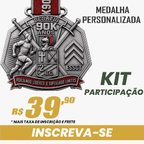 Kit Atleta - Camiseta e Medalha personalizada R$ 84,90