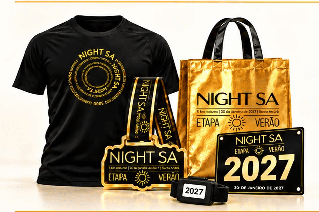 Kit Básico: camiseta, sacola, número de peito, chip e medalha